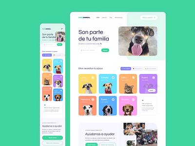 Voz Animal Revamp adoption branding design friend green interface pet pet adoption ui ui design visual design