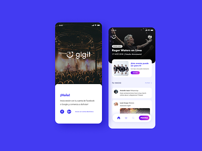 Gig it | Brand & UI | School Project (2018) branding interface ui ui design visual design