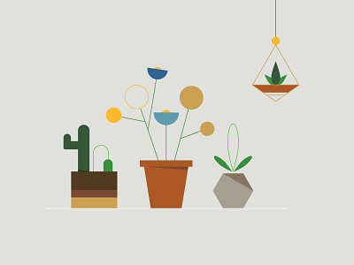 Plants 2d flat plants vector