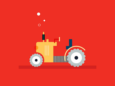 Tractor 2d flat texture tractor vector