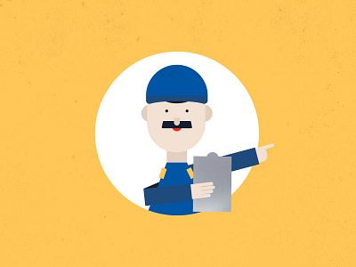 Security Guard 2d character flat vector