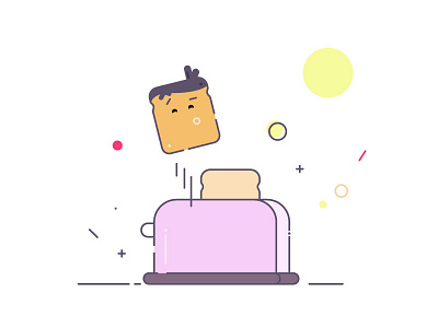 Breadhead 2d flat toast vector