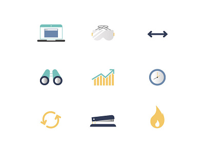 Icon Set flat icons illustration vector