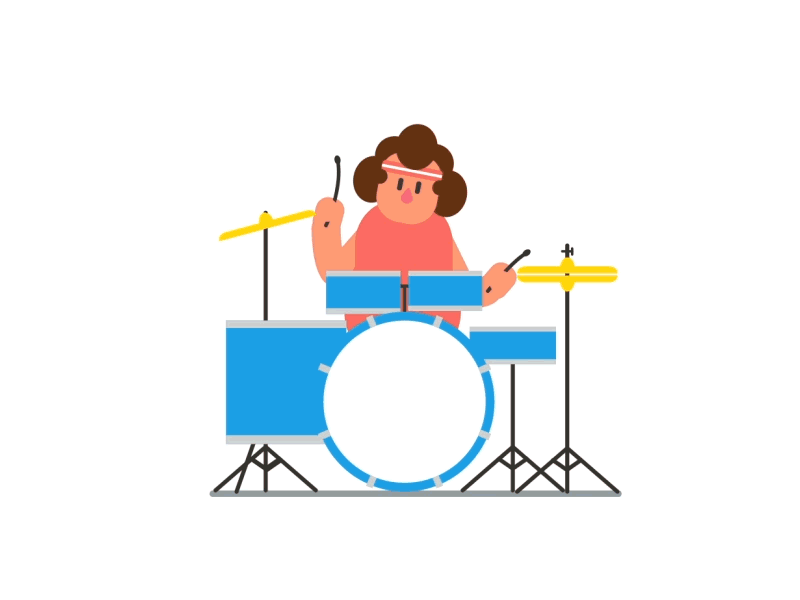 Drummer after effects animation band beats design drum drummer graphics headband motion music