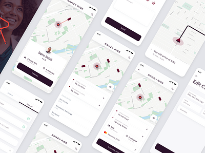 Ramzy Ride Passenger App UI Screens clean design e hailing minimal mobile app design mobile ui ui ux