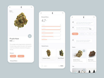 Cannabis Marketplace (Concept) cannabis cbd chatbot clean design marketplace minimal mobile ui ui ux