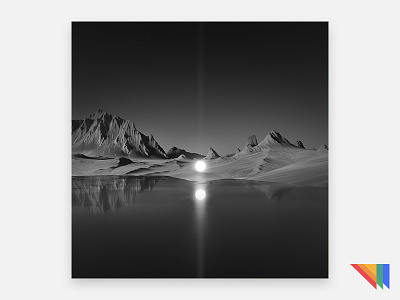 THE PATIENCE OF EONS 5k black blender cycles desert moon murderloft render sun surreal wallpaper white