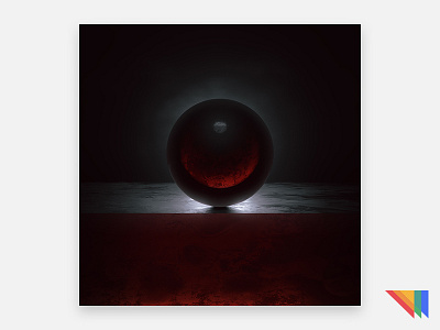 EVEN DEEPER 5k black blender cycles grey murderloft red render sphere surreal texture wallpaper
