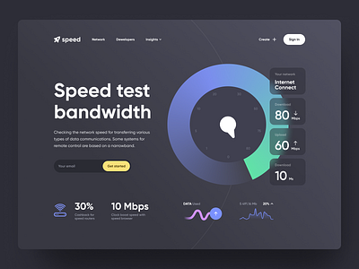 Speed test bandwidth Dark ui uiux ux web webdesign website