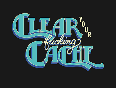 Cache Clearing illustration lettering webdesign website