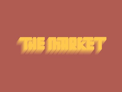 The Market brick corporate logo market style the type wordmark yellow