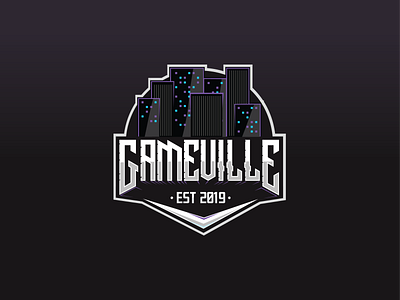 Gameville ESports blue brand city esports esports logo game gaming logo design logo mark purple type ui vector wip