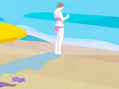 Beach Day II beach color colour design graphic illustration light mixed media sand summer sun toronto