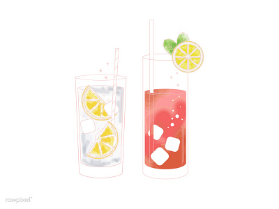 Drink drink lemon vector