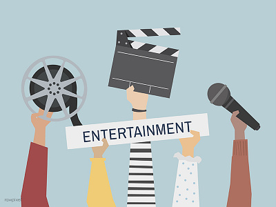 Entertainment entertainment hand illustration movie vector