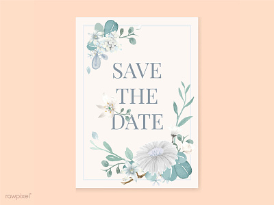 Save The Date design flower free freebie giveaway mockup save the date vector wedding card