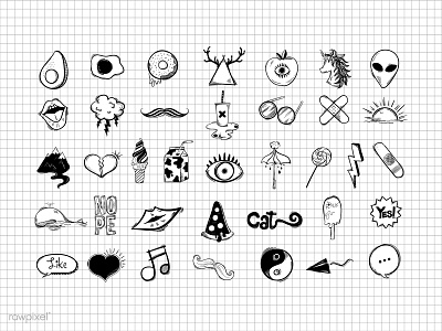 Hipster Doodles doodle free freebie giveaway hand drawn hipster icon illustration vector