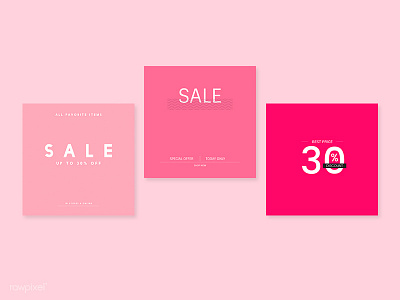 High Street Fashion Sales Set design free freebie giveaway mockup pink sale templates vector