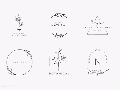 Organic product brand logo vector collection badge botanic botanical floral flower free freebie giveaway hand drawn illustration logo minimal natural nature organic vector