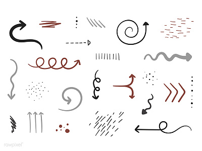 Earth tone arrow doodle vector collection