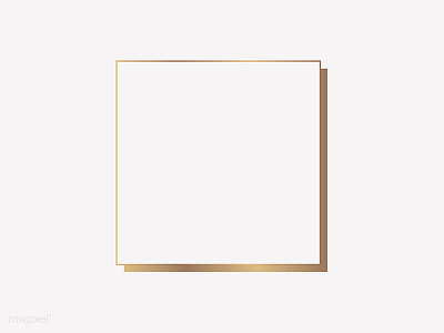 Square gold frame on a blank background vector