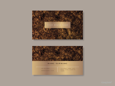 Brown golden business card business card texture gold free freebie giveaway gold elegant business template