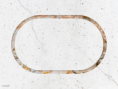 Oval frame on white marble background