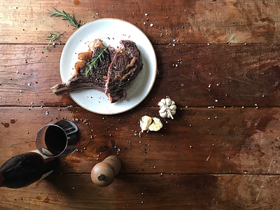 Steak and wine