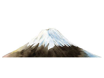 Watercolor Landmark Mt.Fuji Japan