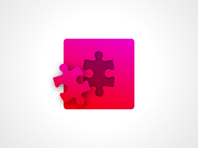 Puzzle piece pink puzzle red