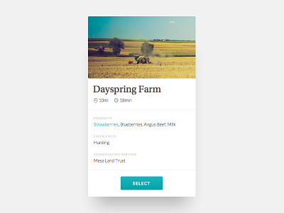 Property Card card conserved farm food interface local ui