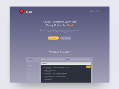 Diesel Site code diesel orm query rust single page site web