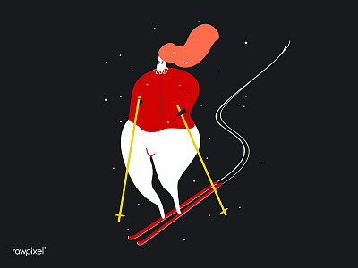 ski art design graphic illustration illustrations people rawpixel ski sport tokyo2020 vector