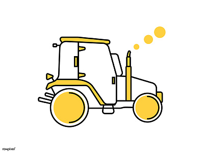 Tractor car icons illustrations tractor