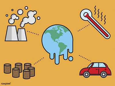 globalwarming car earth global warming icons illustrations stroke vector