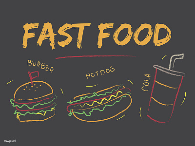 Fastfood cola fastfood graphic hamburger hotdog illustrations vector