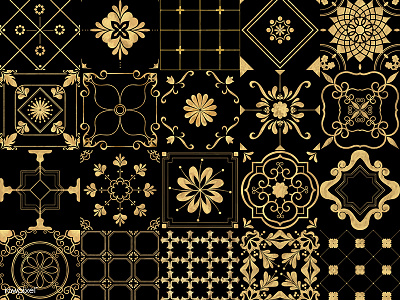 Pattern design gold graphic pattern tiles