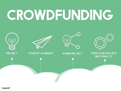 crowndfunding graphic icons illustrations startup vector