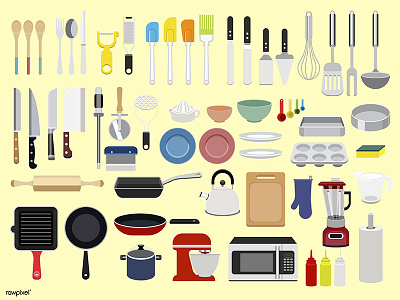 kitchen illustration kitchen set tool vector