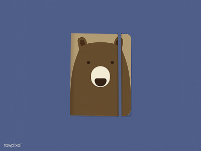 Notebook bear cute illustration notebook vector