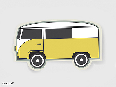 Van car illustration summer travel van vector wanderlust