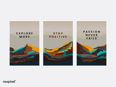 Abstractposter abstract art hill illustration mountain poster quote vector