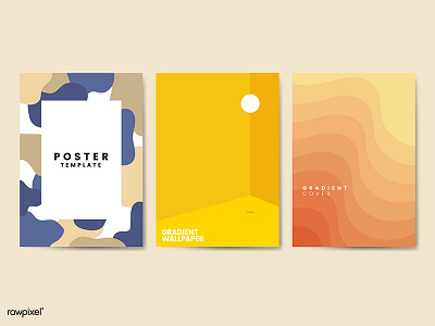 poster design gradiant graphic illustration illustrations rawpixel set vector