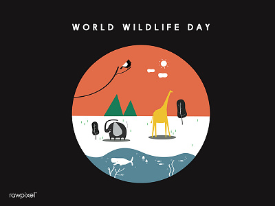 world wildlife day animal art design graphic icons illustration illustrations rawpixel set vector wildlife world