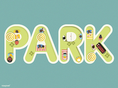 Summer Park bbq illustration park picnic summer time typo vector