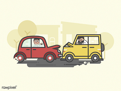Car crash car car crash character city illustration vector