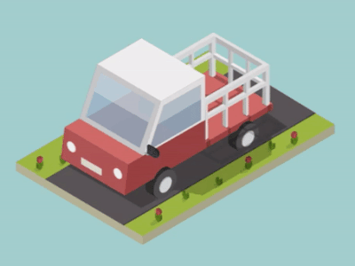 Truck car farm fireart forest illustration journey truck vector