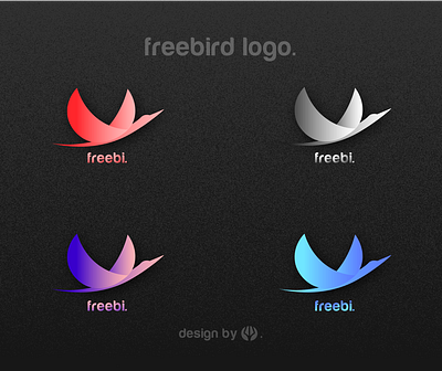 freebi logo. bird logo design flat gradient graphic design illustration logo