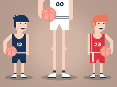 Basketball Player 2d ball basketball character flat human illustration player sport tall team