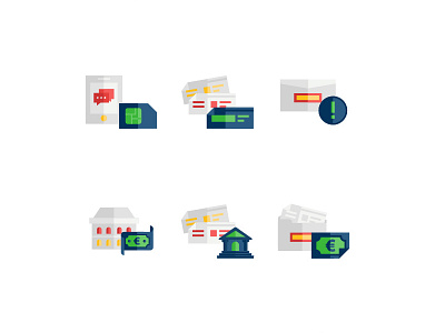 ITB Bank - Icons bank branding building flat flat design icon set icons services set web icons